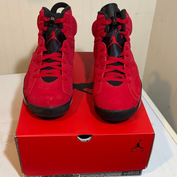 Jordan 6 Retro Toro Bravo Vibrant Red and Black Sneakers